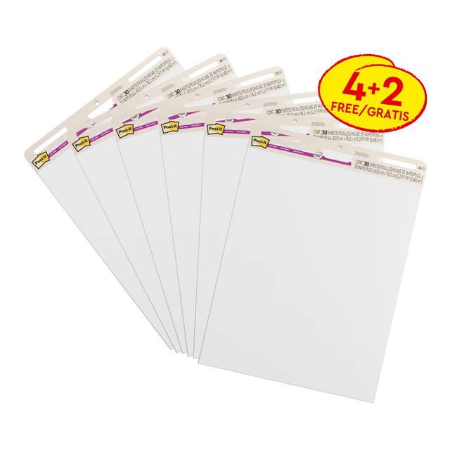 Meeting chart Post-it 559 Super Sticky 63,5x76,2cm blanc 4+2 gratuits