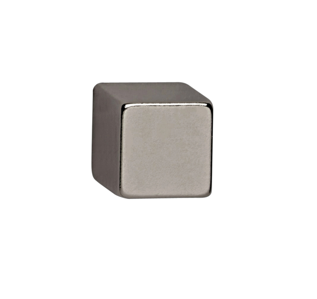 Magneet MAUL Neodymium kubus 10x10x10mm 3.8kg nikkel 4 stuks