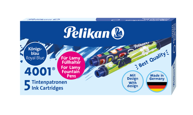 Cartouche d'encre Pelikan pour stylo plume Lamy bleu boîte 5 pièces