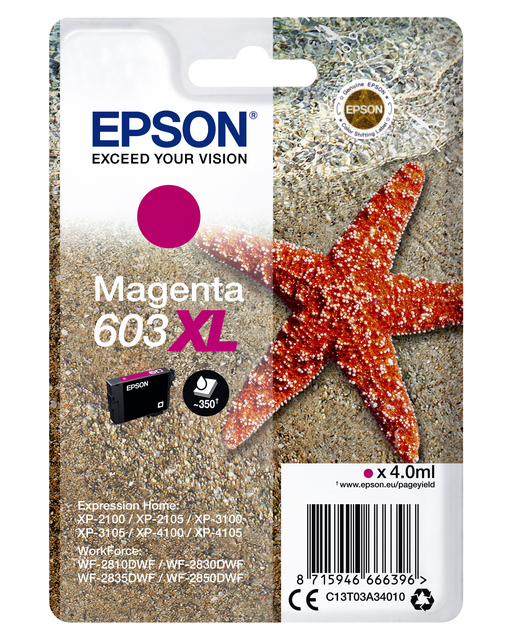 Inktcartridge Epson 603XL T03A3 rood