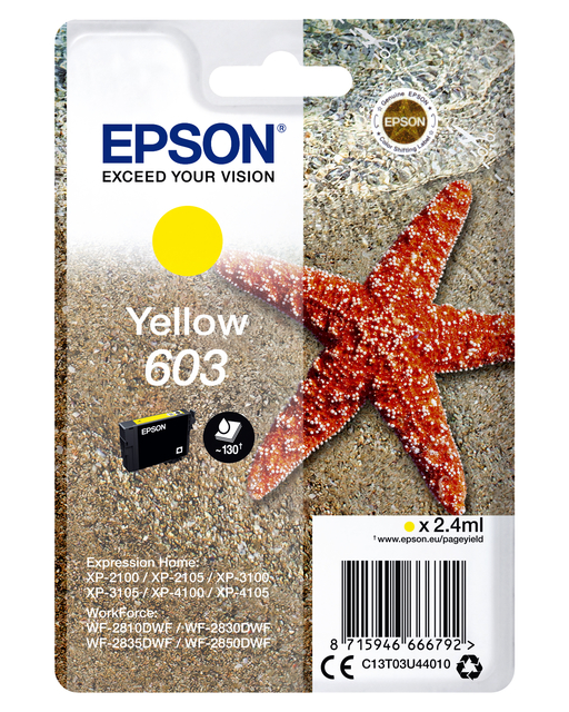 Inktcartridge Epson 603 T03U4 geel