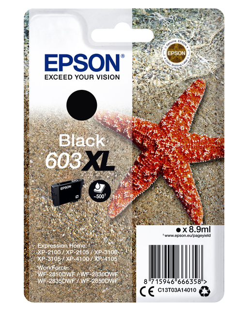 Cartouche d'encre Epson 603Xl T03A1 noir