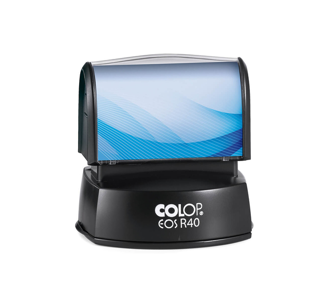 Tekststempel Colop EOS R 40 flashtechnologie met stempelplaat