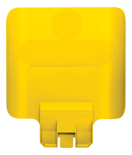 Panneau de communication Rubbermaid pour station de recyclage Slim Jim jaune