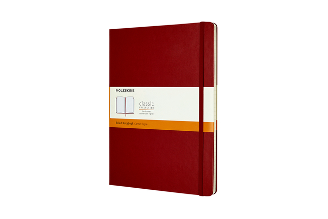 Carnet de notes Moleskine XL 190x250mm uni rigide rouge écarlate