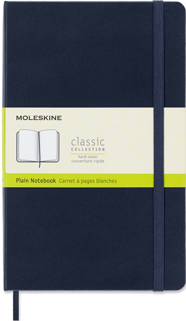 Carnet de notes Moleskine L 130x210mm uni rigide bleu saphir