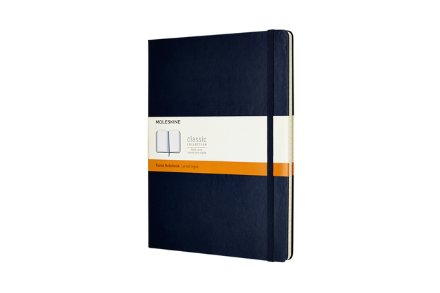 Carnet de notes Moleskine XL 190x250mm ligné bleu saphir