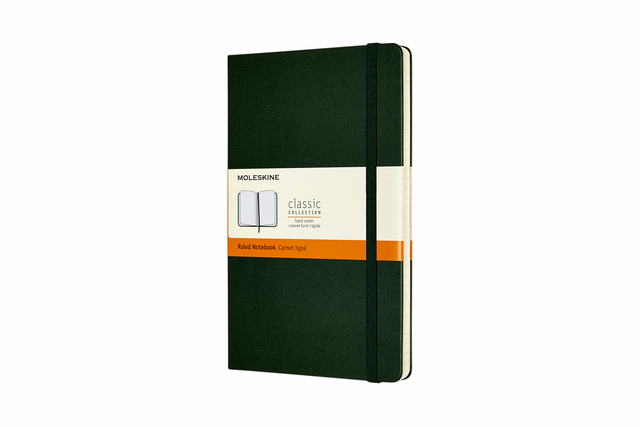 Carnet de notes Moleskine XL 130x210mm ligné rigide vert myrte