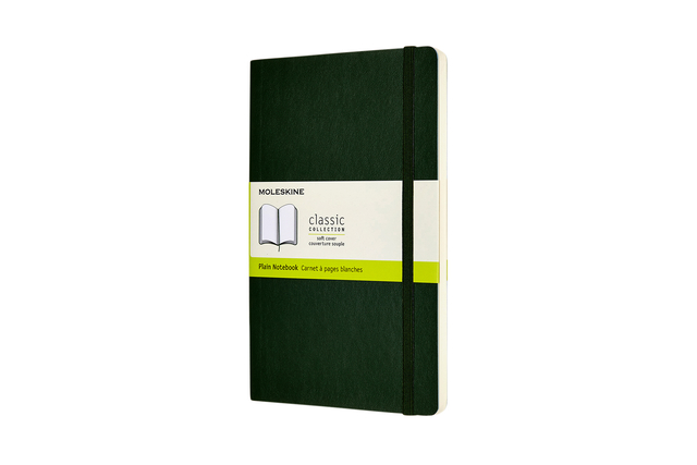 Notitieboek Moleskine large 130x210mm blanco soft cover myrtle green