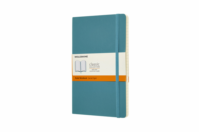 Carnet de notes Moleskine Large 130x210mm ligné bleu récif