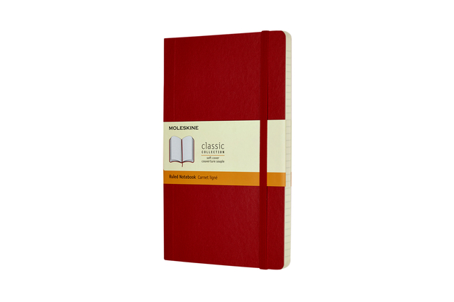 Carnet de notes Moleskine L 130x210mm ligné Soft rouge écarlate