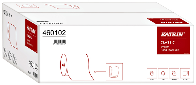 Handdoekrol Katrin 2-laags wit medium 160mx209mm