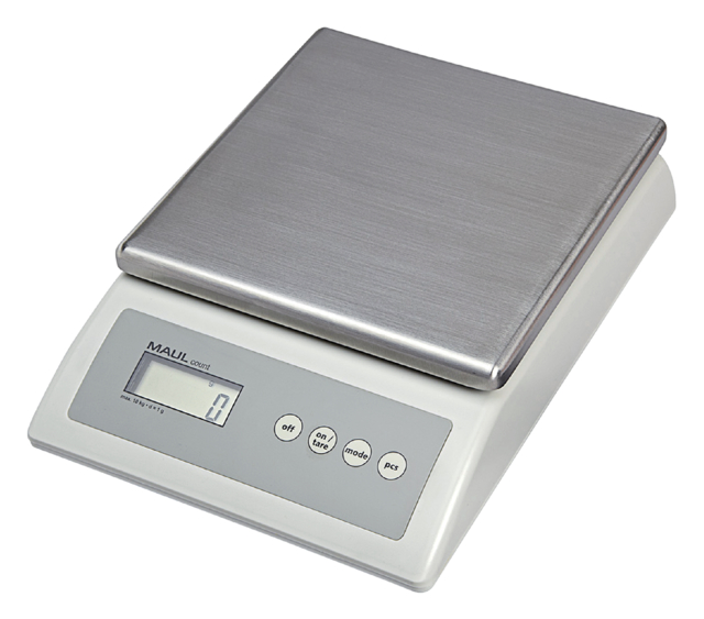 Pakketweger MAUL Count 10kg metalen plateau 17x17.5cm 220V + batterij grijs