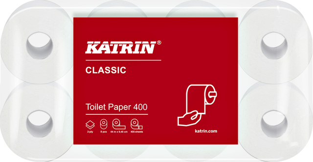 Toiletpapier Katrin 2-laags 400vel 48rollen wit