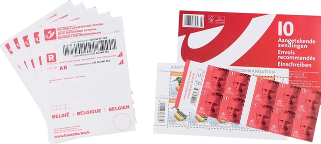 Timbre poste Begique Recemmandé set 10 pièces