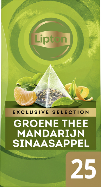 Thé Lipton Exclusive Thé vert Mandarine Orange 25 sachets pyramide 2g