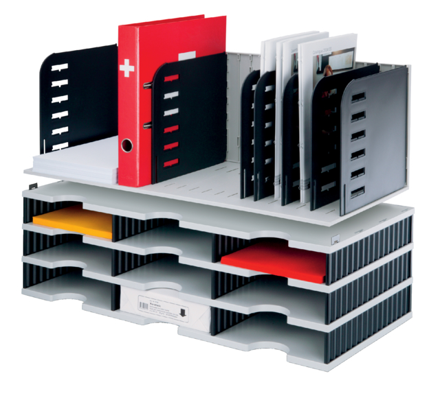 Module de classement Styrorac 8 compartiments noir/gris