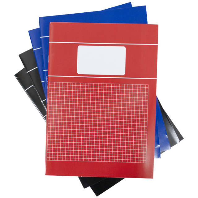 Schrift  SOHO Basic A4 ruit 5x5mm 80 pagina's 60gr assorti 5 stuks