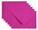 Enveloppe Papicolor C6 114x162mm rose vif paquet 6 pièces