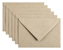 Enveloppe Papicolor C6 114x162mm kraft gris paquet 6 pièces