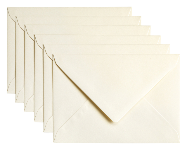 Enveloppe Papicolor C6 114x162mm ivoire métallisé paquet 6 pièces