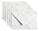 Enveloppe Papicolor C6 114x162mm gris marbré paquet 6 pièces