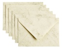 Enveloppe Papicolor C6 114x162mm ivoire marbré paquet 6 pièces
