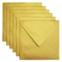 Enveloppe Papicolor 140x140mm or métallisé paquet 6 pièces