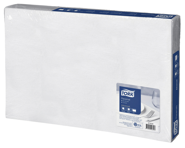 Placemats Tork papier 42x27cm 500 stuks wit 474538