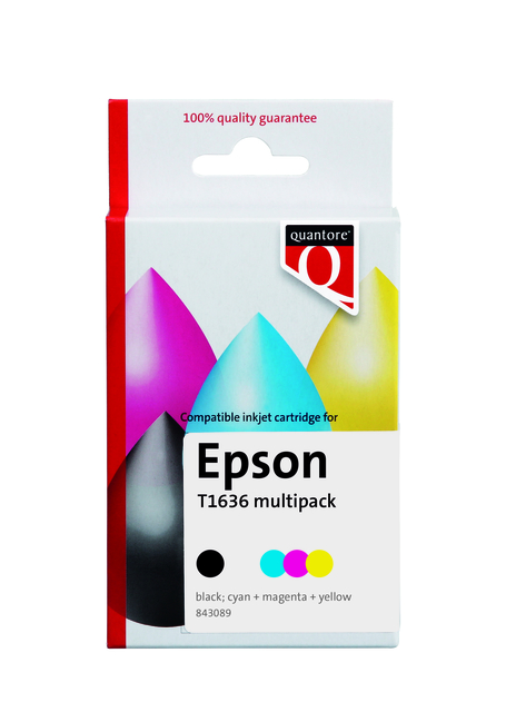 Inktcartridge Quantore alternatief tbv Epson 16XL T1636 zwart + 3 kleuren HC