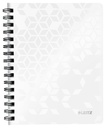 Cahier de notes Leitz WOW A5 ligné spirale PP blanc
