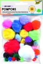 Pompons Folia assorti 30 pièces couleurs et formats assortis