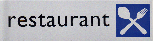 Plaque d''information pictogramme ''Restaurant'' 165x44mm