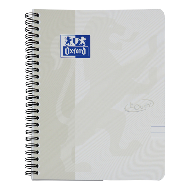 Bloc à spirale Oxford Touch A5 ligné 140pages 80g gris clair