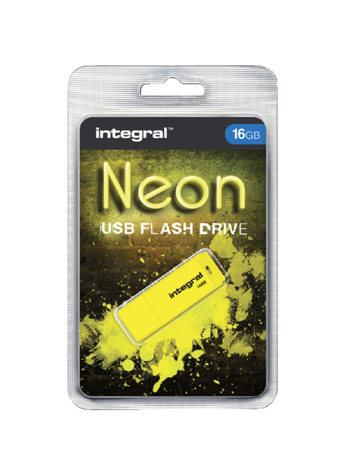 USB-stick 2.0 Integral 16Gb neon geel