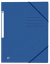 Chemise à élastique Oxford Top File+ A4 3 rabats 390g bleu