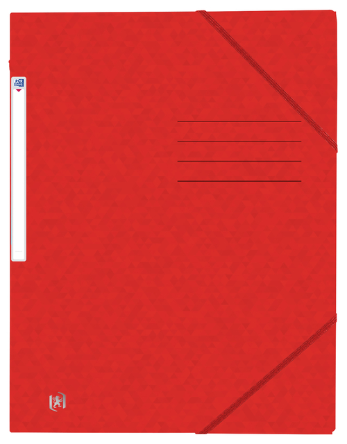 Chemise à élastique Oxford Top File+ A4 3 rabats 390g rouge
