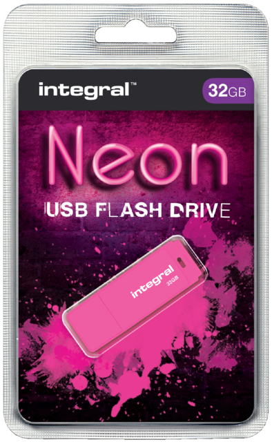 USB-stick 2.0 Integral 32GB neon roze