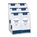 Porte-brochures Europel 6 compartiments 1/3 A4 transparent