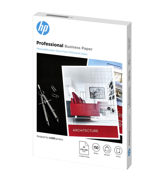 Papier photo laser HP 7MV83A A4 200g brillant blanc 150 feuilles