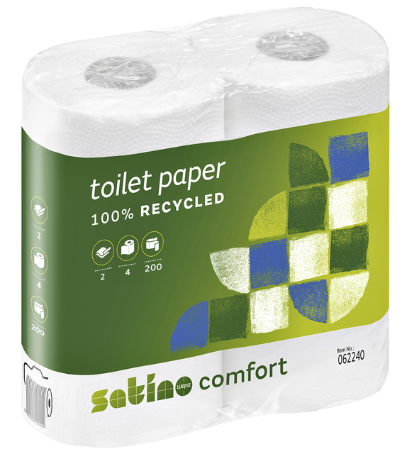 Toiletpapier Satino MT1 Comfort 2-laags 200 vel wit 062240