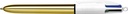 Balpen Bic 4kleuren shine medium goud
