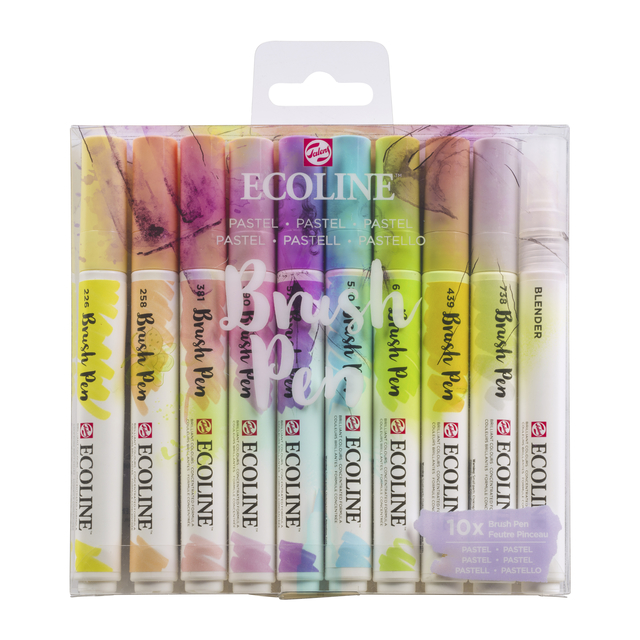 Feutre pinceau Talens Ecoline Pastel assorti 10 pièces