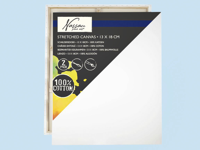 Canvas Nassau fine art 13x18cm 100% katoen 2 stuks