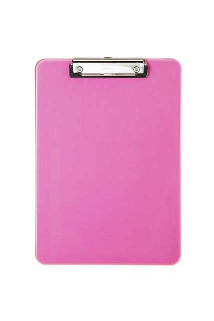 Porte-bloc MAUL A4 portrait plastique transparent rose néon