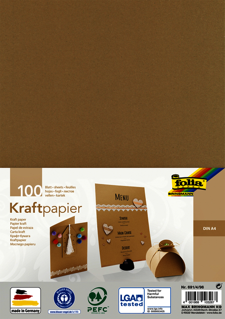 Kraftpapier Folia A4 120gr 100 vel