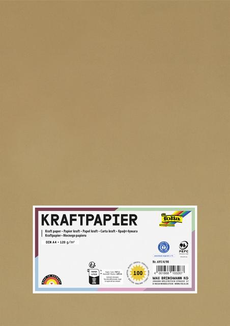 Kraftpapier Folia A4 120gr 100 vel