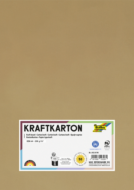 Kraftpapier Folia A4 230gr 50 vel
