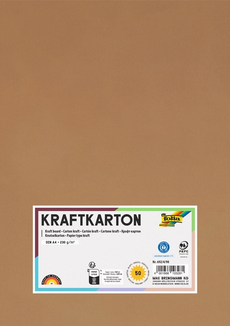Papier kraft Folia A4 230g 50 feuilles