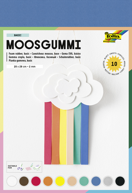 Mousse Folia Basic 20x29cm 10 couleurs
